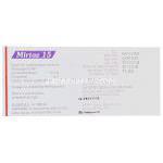 ミルタザピン（リフレックスジェネリック）, Mirtaz, 15 mg 箱　情報